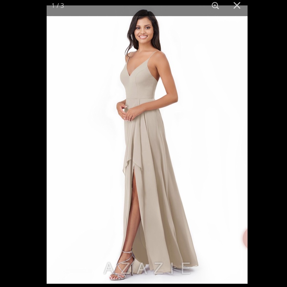 NWT azazie collette bridesmaid dress in taupe